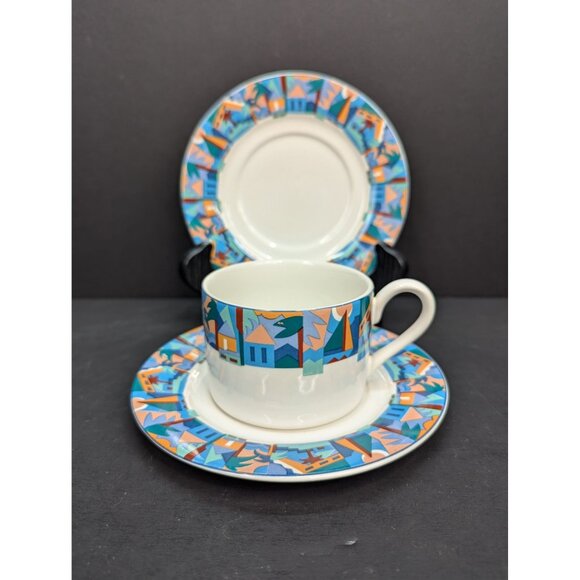 Vintage Sango Morocco 4837 Replacement Pieces 1 Flat Cup and 2 Saucer - Picture 1 of 9